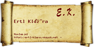 Ertl Klára névjegykártya